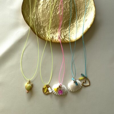 bits and pieces jewelry stainless steel cord gold necklaces yellow pink turquoise red