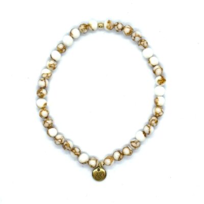 bits and pieces jewelry miyuki gemstone beads bracelets gold gold spun howlite off-white gold filled beads